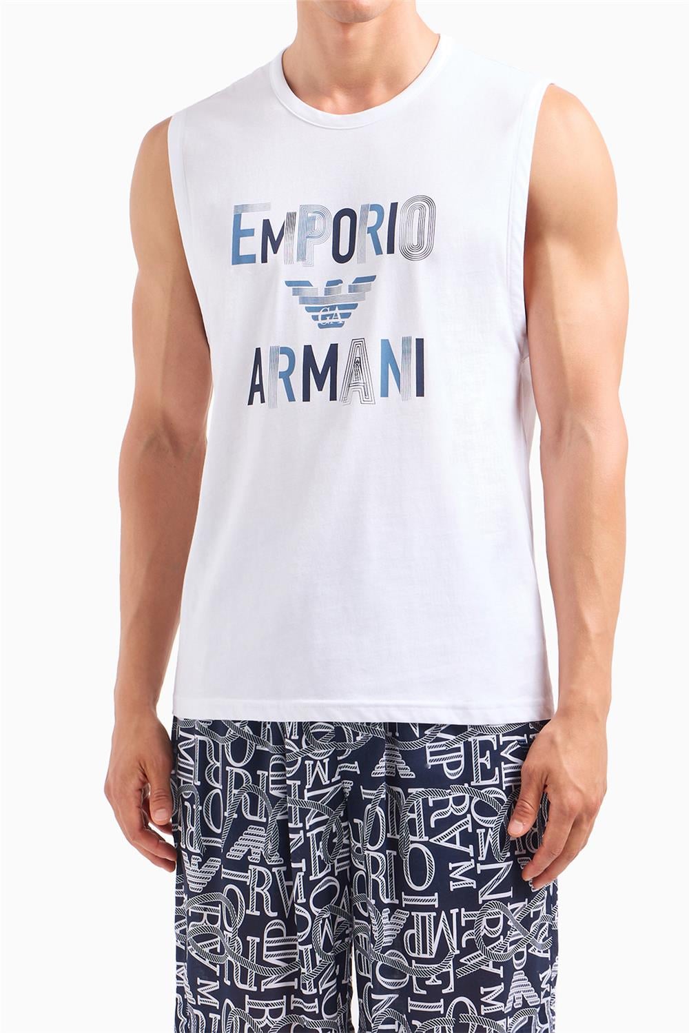 Emporio Armani Erkek Bisiklet Yaka T-Shirt Beyaz