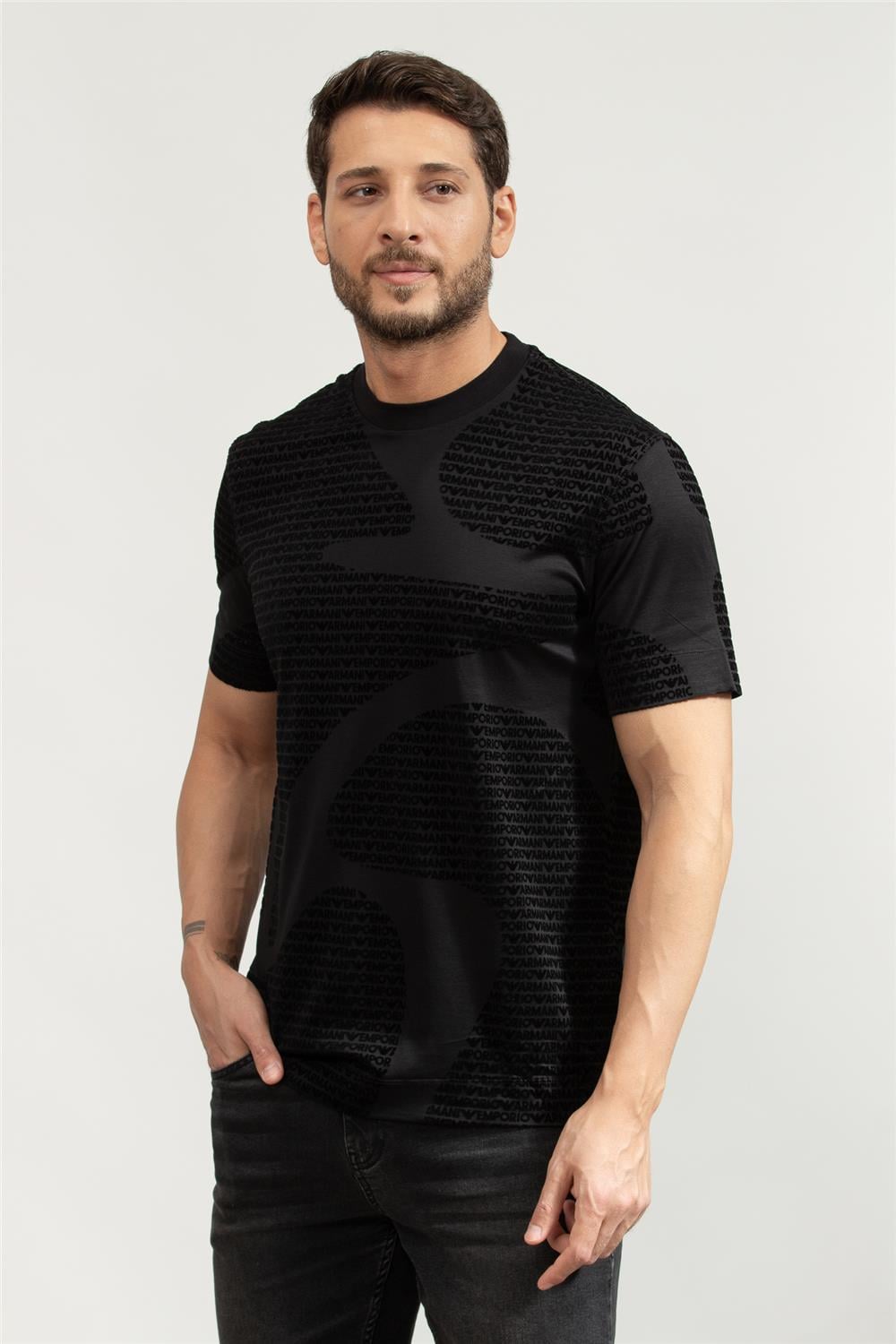 Emporio Armani Erkek Bisiklet Yaka T-Shirt Siyah