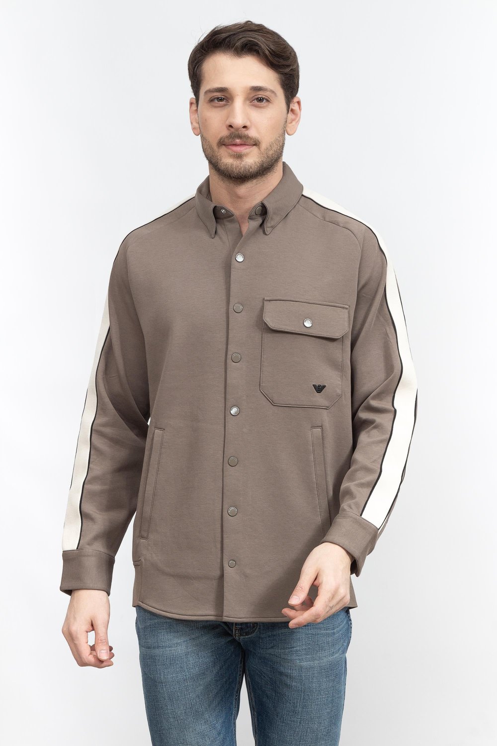 Emporio Armani Erkek Fermuarlı Sweatshirt Gri