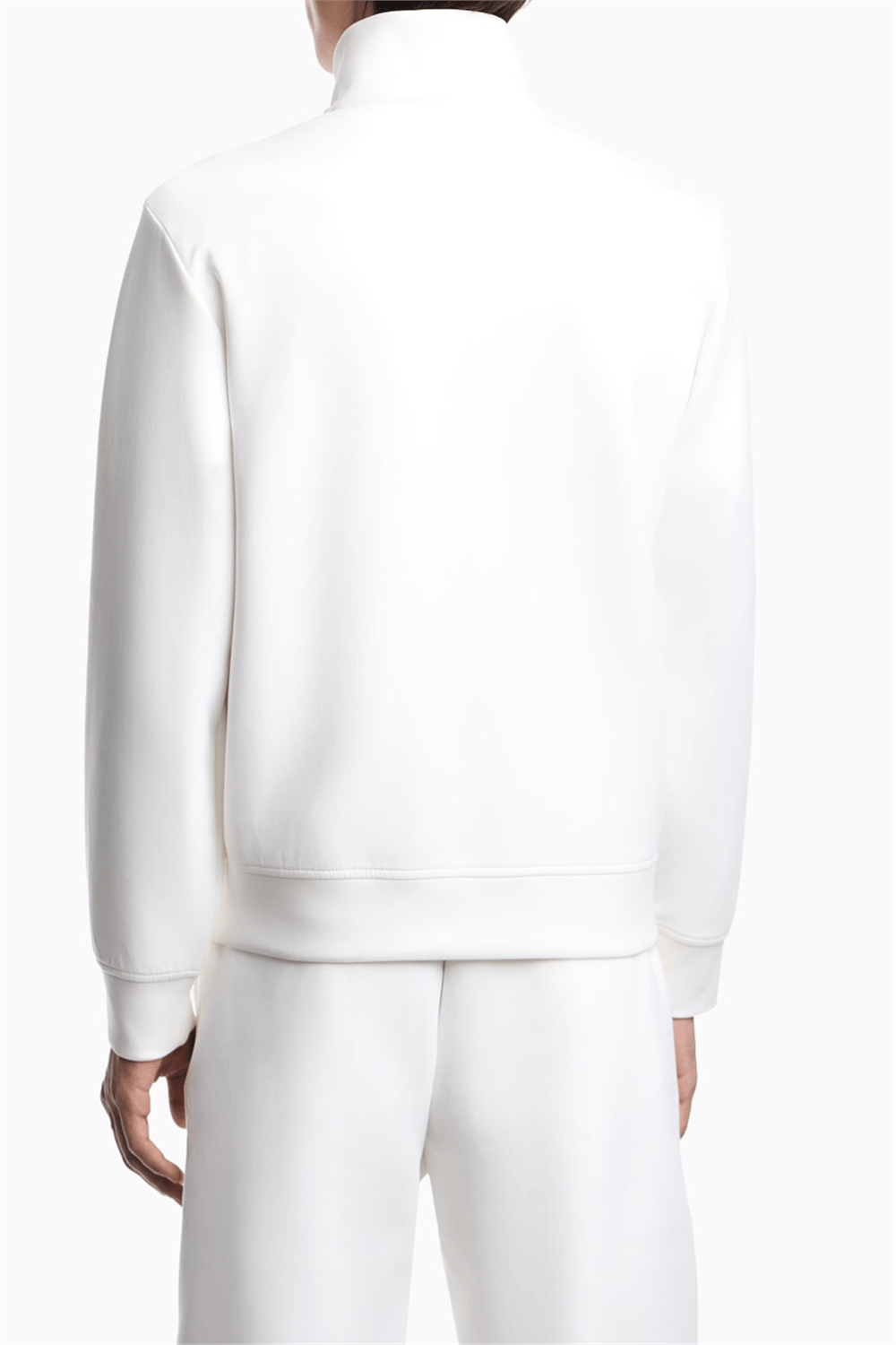Emporio Armani Erkek Fermuarlı Sweatshirt Beyaz