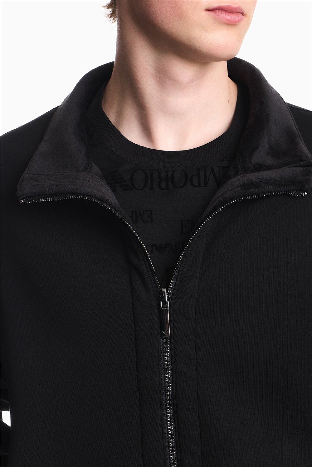 Emporio Armani Erkek Fermuarlı Sweatshirt Siyah