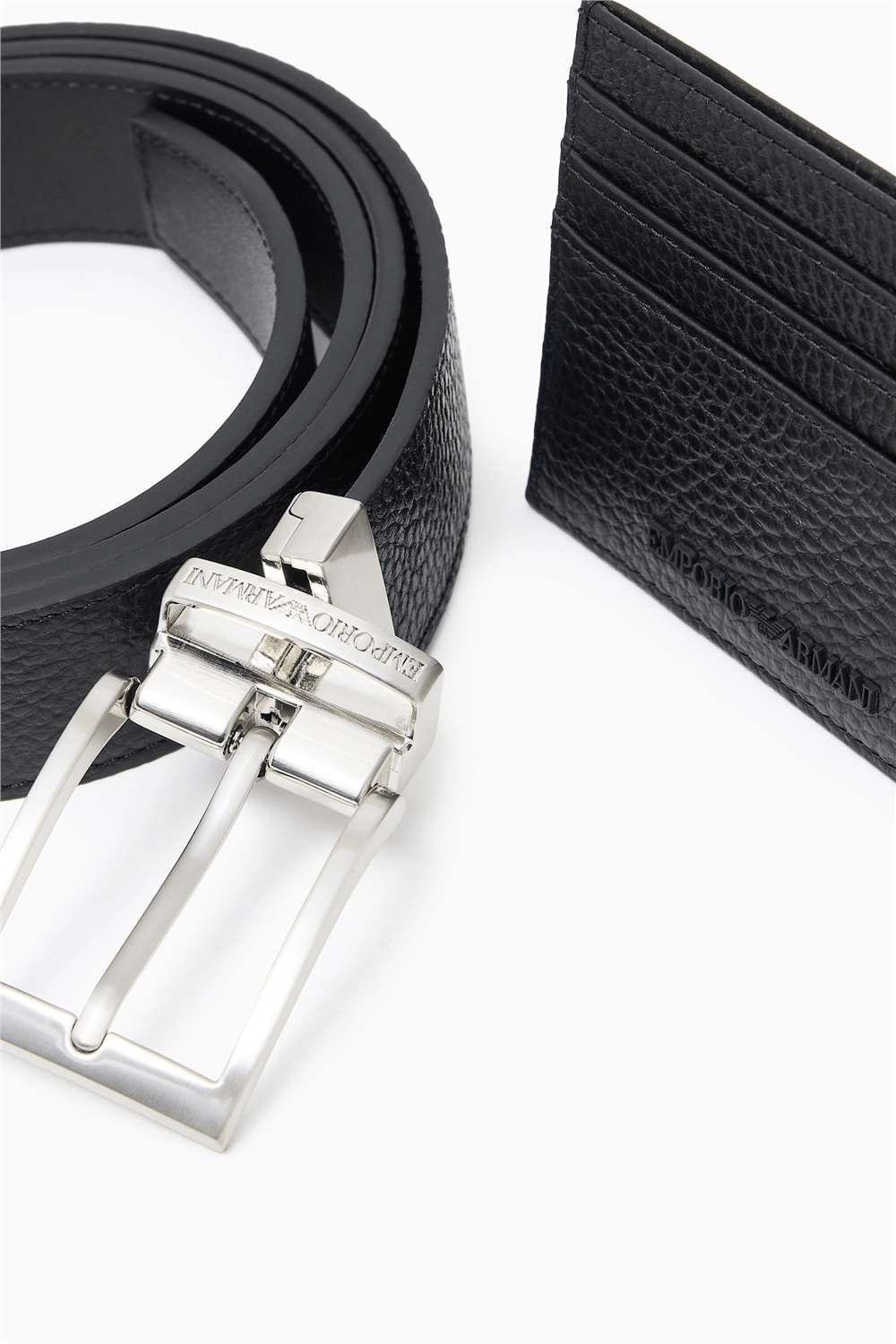 Emporio Armani Erkek Kemer+Kartlık Siyah