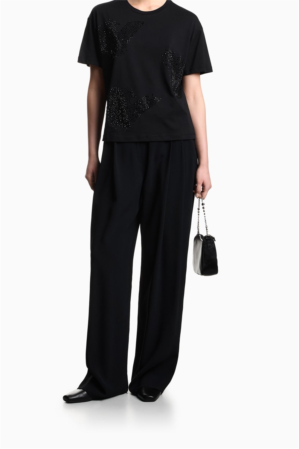 Emporio Armani Kadın Bisiklet Yaka T-Shirt Siyah