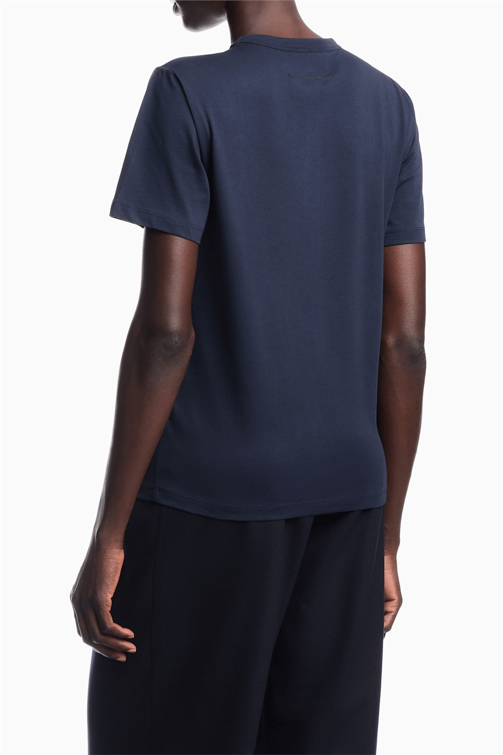 Emporio Armani Kadın Bisiklet Yaka T-Shirt Lacivert