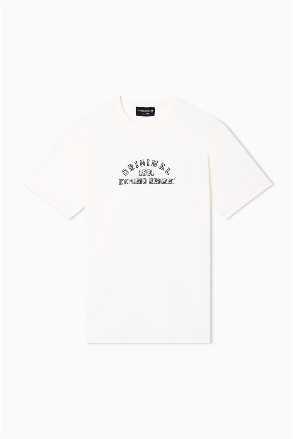 Emporio Armani Kadın Bisiklet Yaka T-Shirt Krem