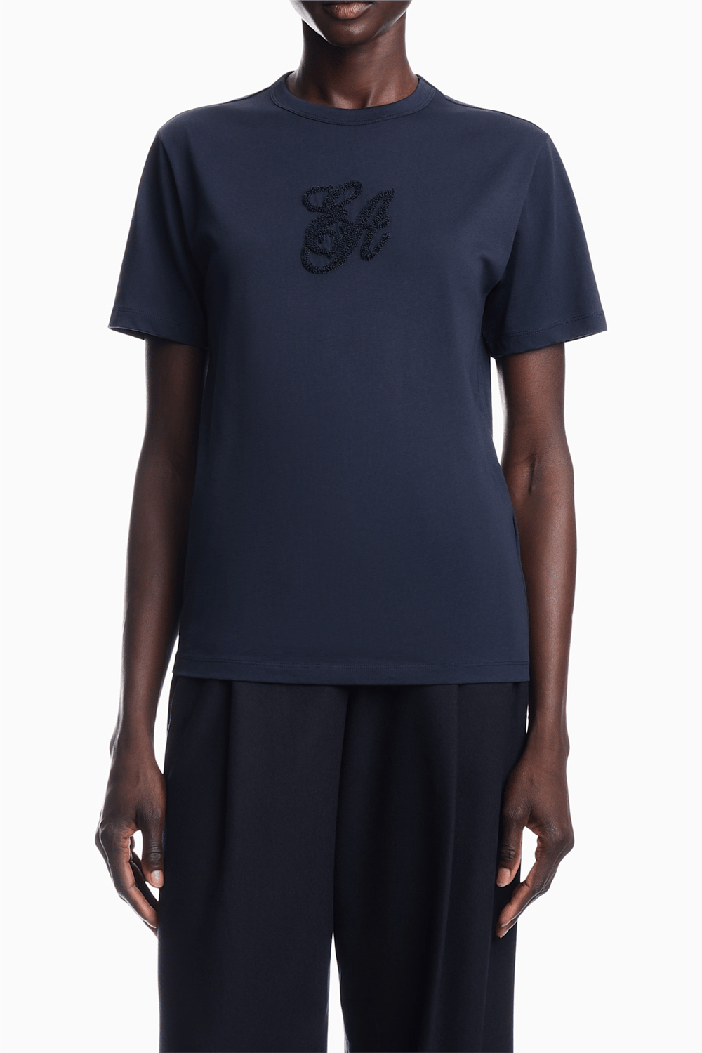 Emporio Armani Kadın Bisiklet Yaka T-Shirt Lacivert