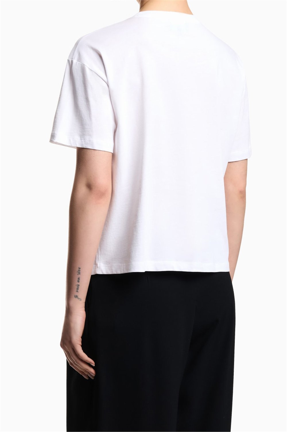 Emporio Armani Kadın Bisiklet Yaka T-Shirt Beyaz