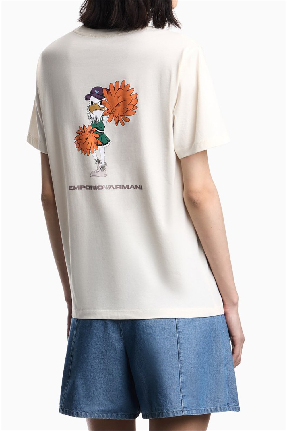 Emporio Armani Kadın Bisiklet Yaka T-Shirt Beyaz