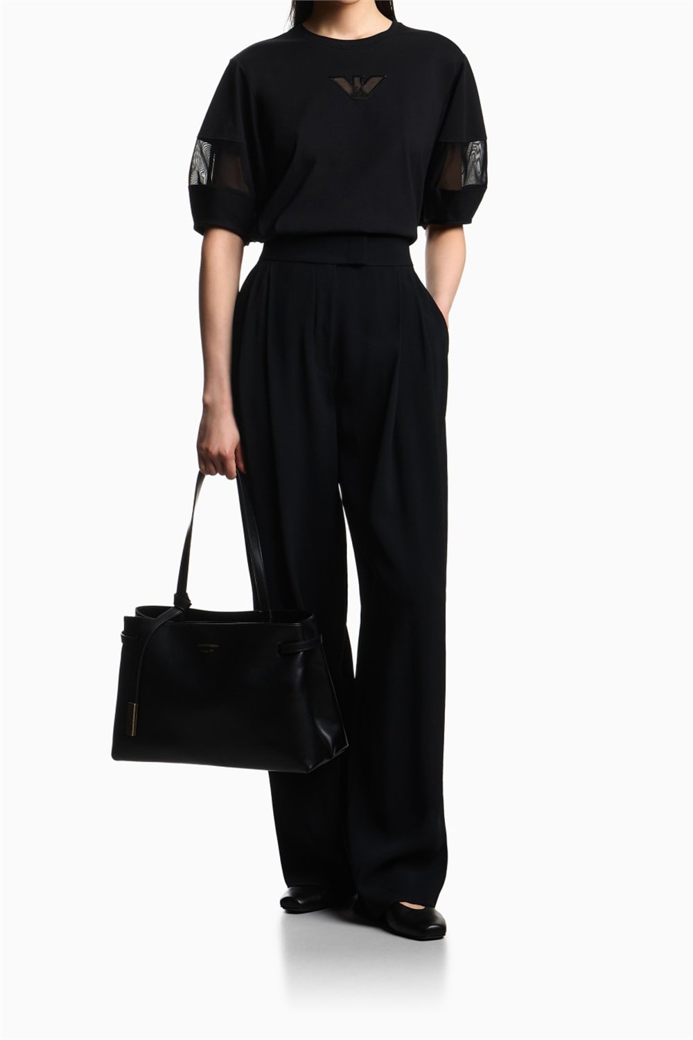 Emporio Armani Kadın Bisiklet Yaka T-Shirt Siyah