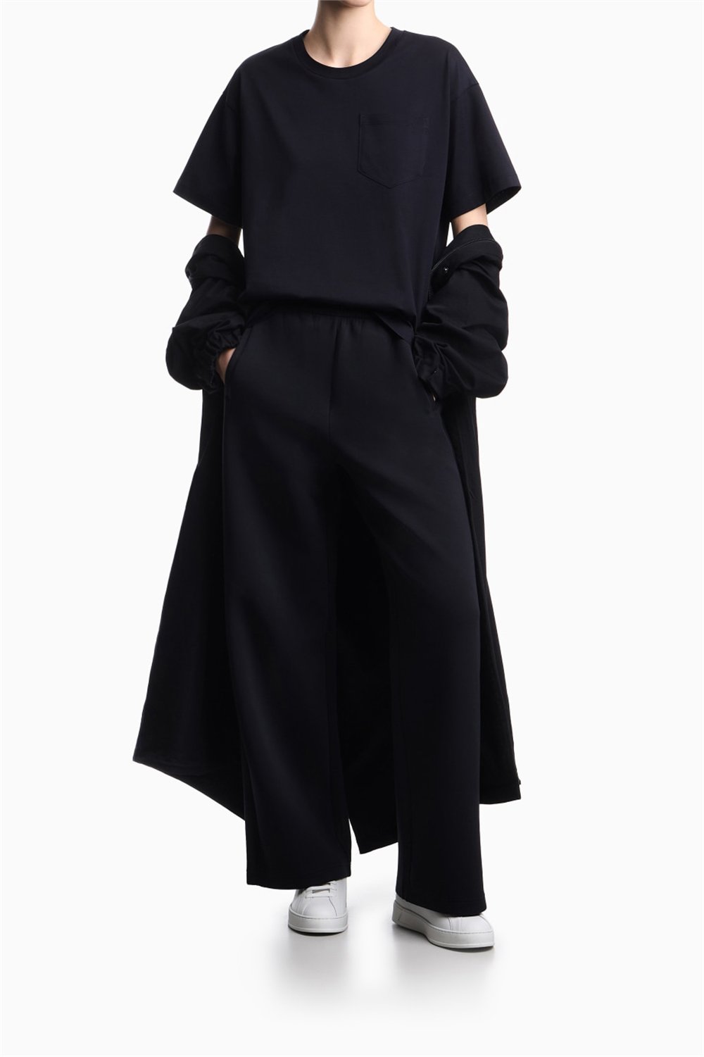 Emporio Armani Kadın Bisiklet Yaka T-Shirt Lacivert