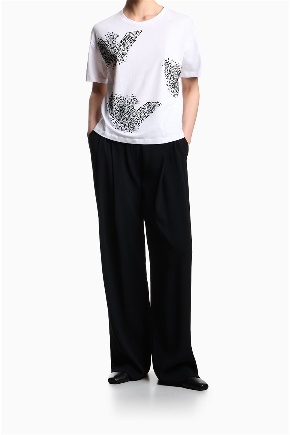 Emporio Armani Kadın Bisiklet Yaka T-Shirt Beyaz