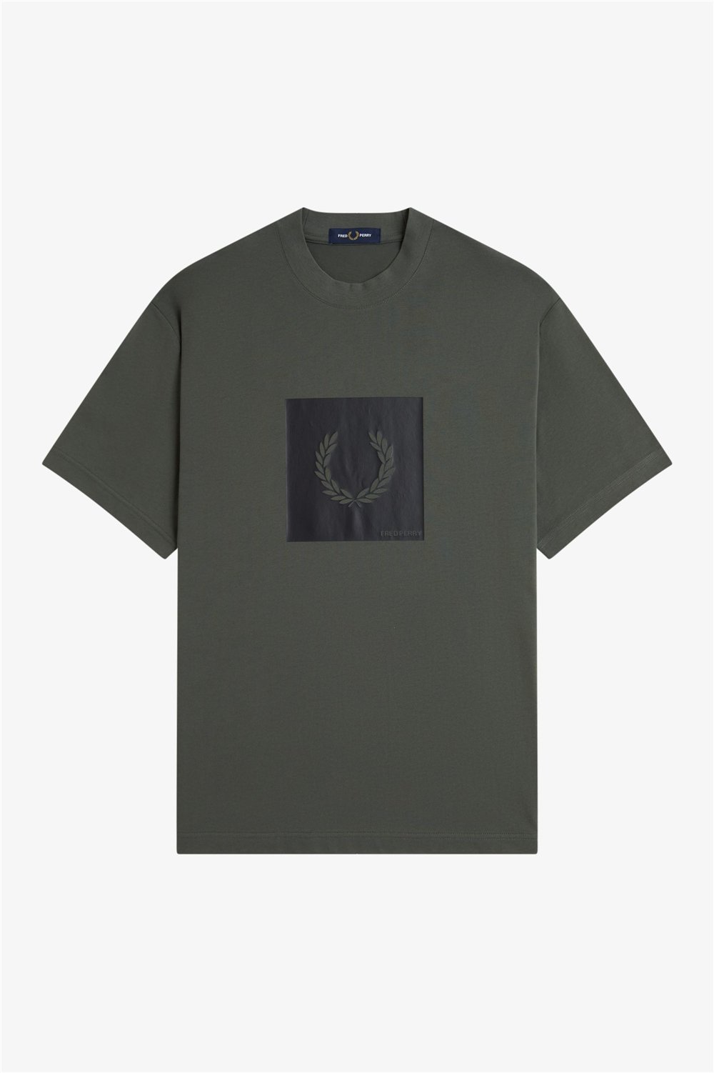 Fred Perry Box Graphic Erkek Bisiklet Yaka T-Shirt Yeşil