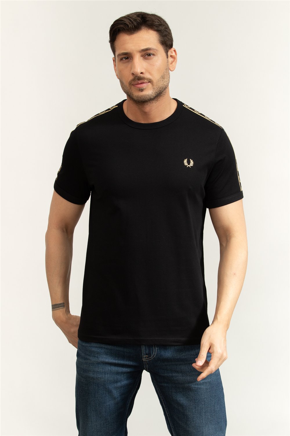 Fred Perry Contrast Tape Ringer Erkek Bisiklet Yaka T-Shirt Çok Renkli