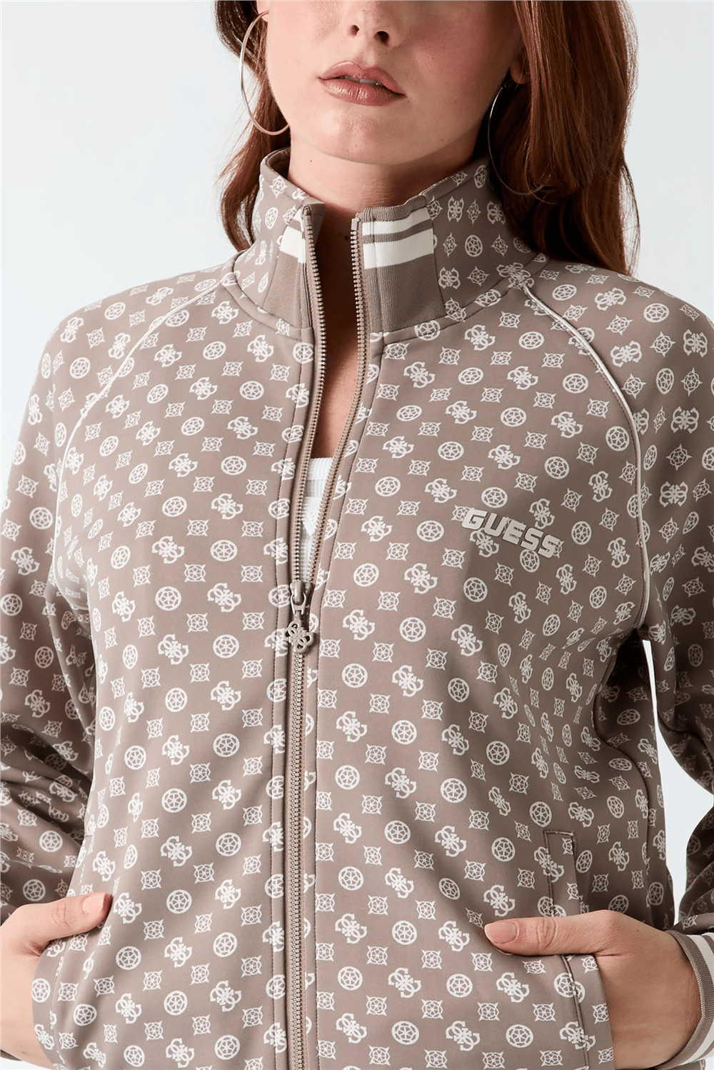 Guess Aggie Kadın Aktif Scuba Fermuarlı Sweatshirt