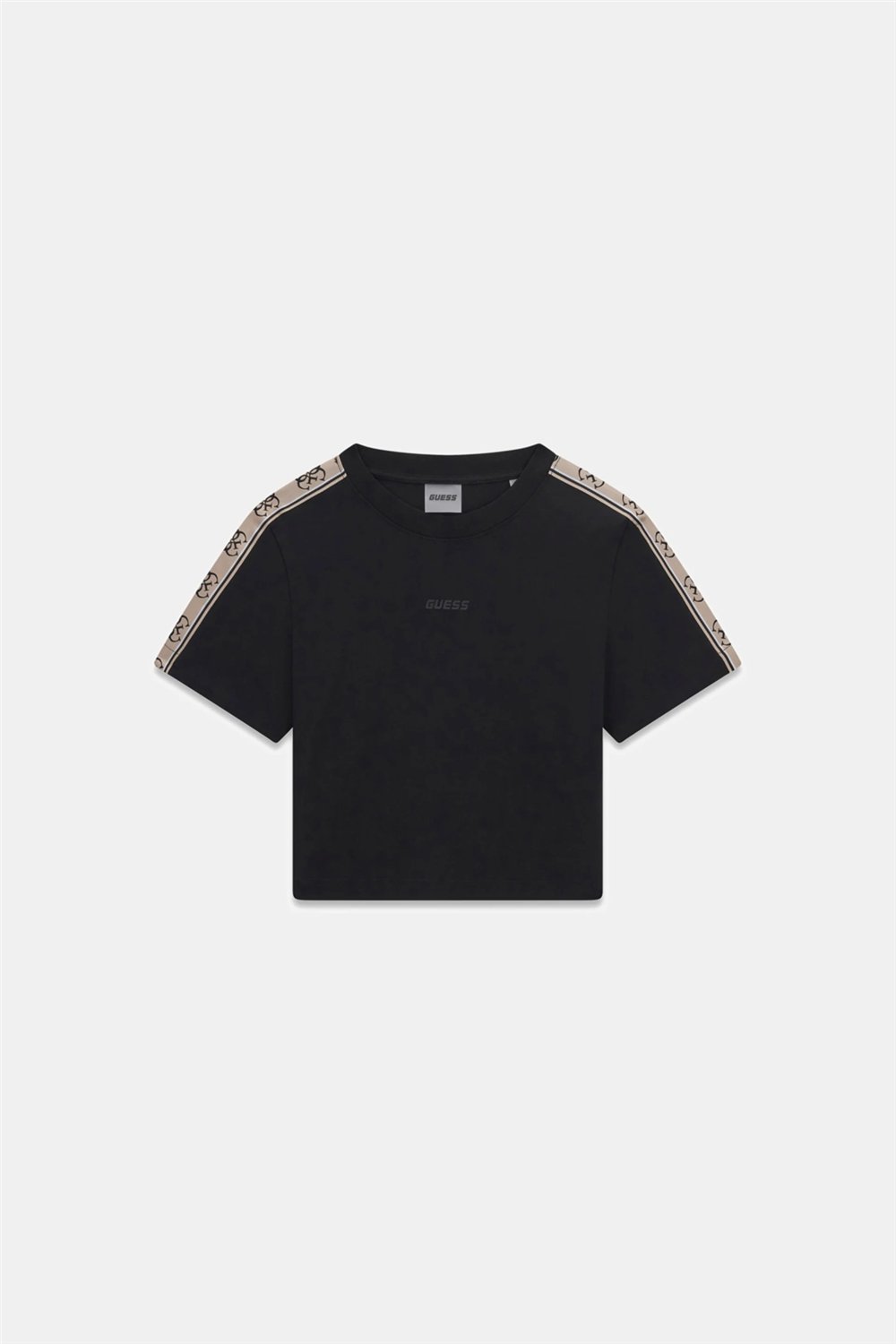 Guess Britney Kadın Aktif Boxy Fit Bisiklet Yaka T-Shirt Siyah