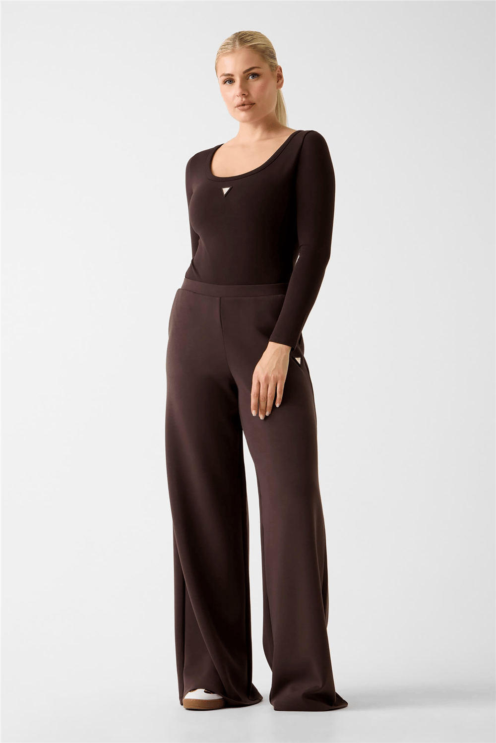 Guess Colette Kadın Aktif Bodysuit Kahverengi