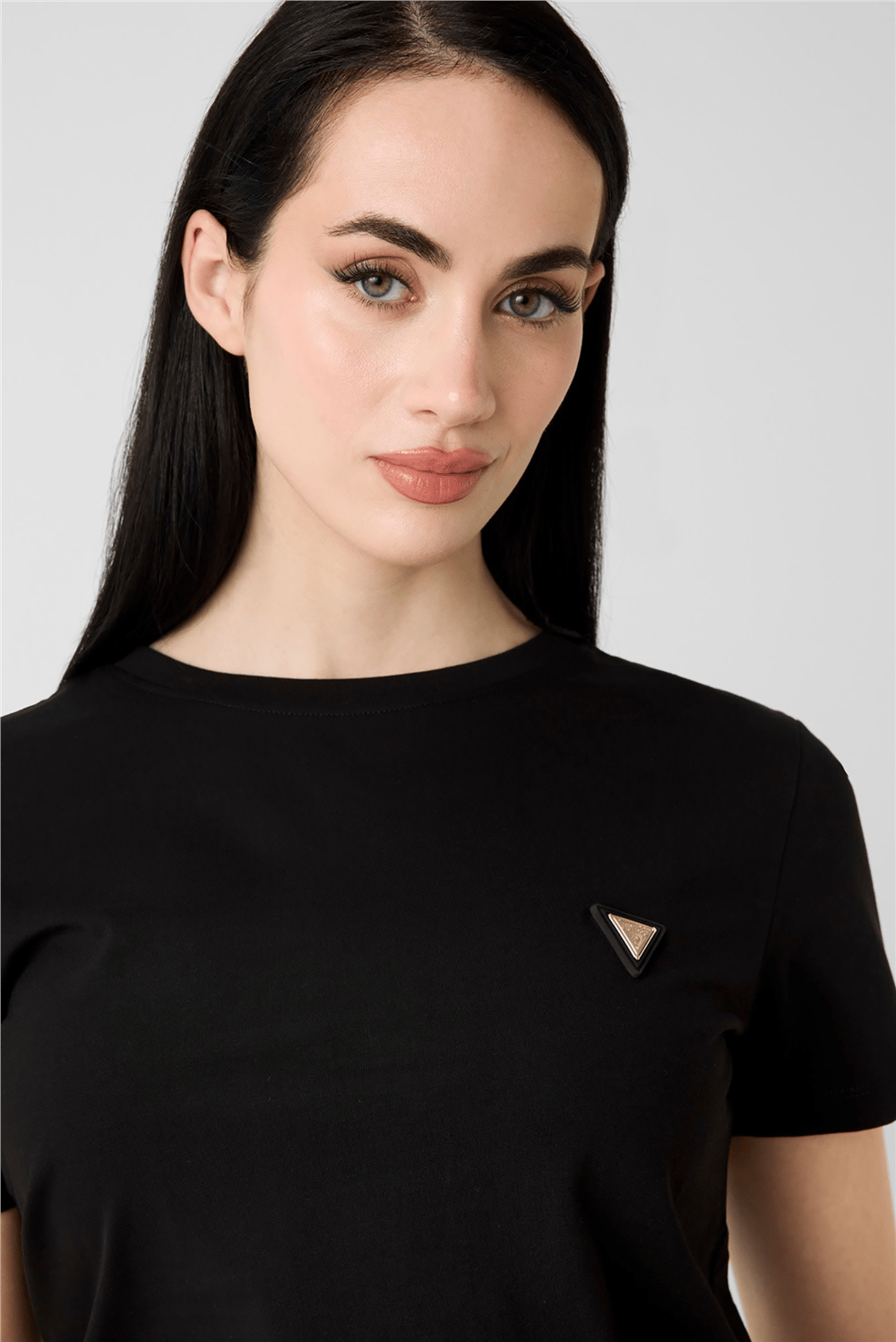 Guess Colette Kadın Aktif Oversize Fit Bisiklet Yaka T-Shirt Siyah