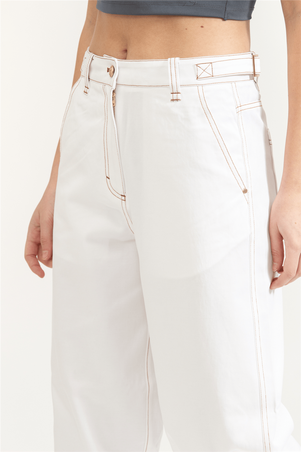 Guess Coreline Kadın Relaxed Fit Pantolon Beyaz