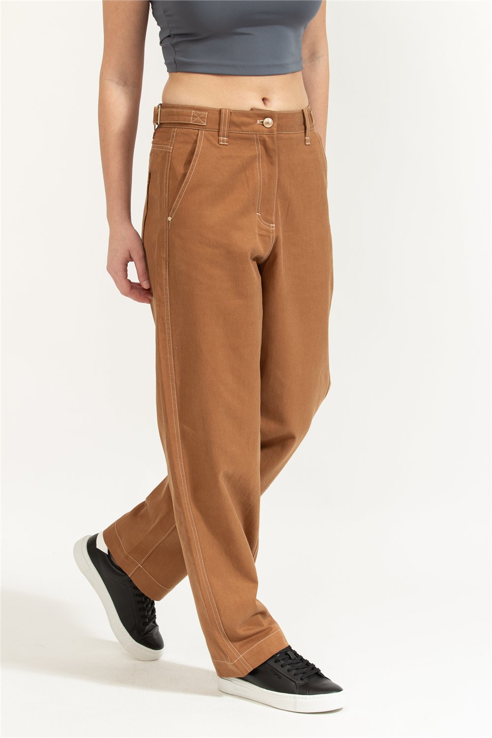 Guess Coreline Kadın Relaxed Fit Pantolon Turuncu