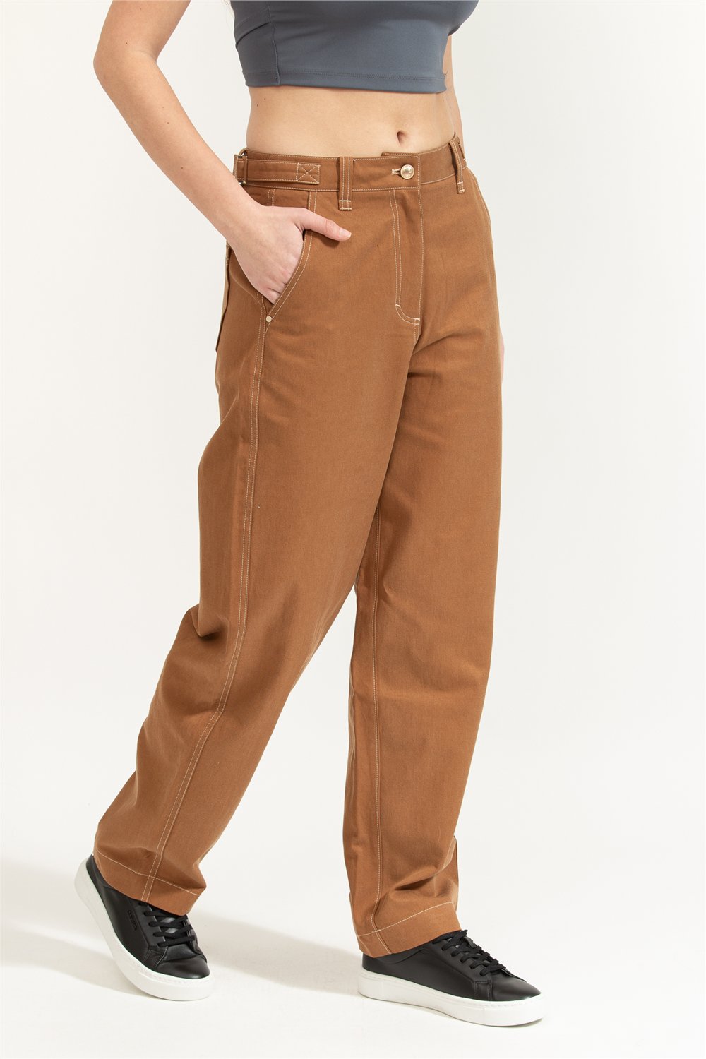 Guess Coreline Kadın Relaxed Fit Pantolon Turuncu