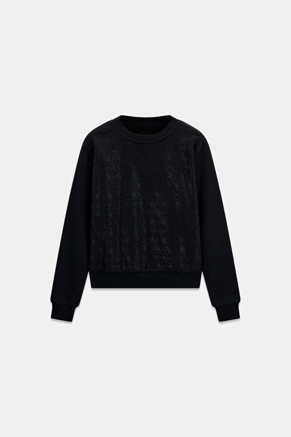 Guess Crysta Kadın Bisiklet Yaka Sweatshirt Siyah