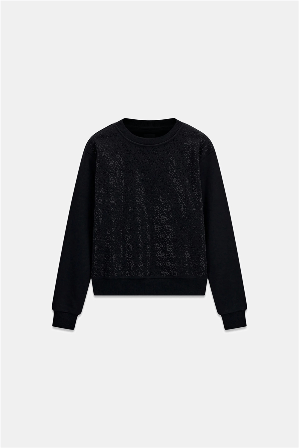 Guess Crysta Kadın Bisiklet Yaka Sweatshirt Siyah