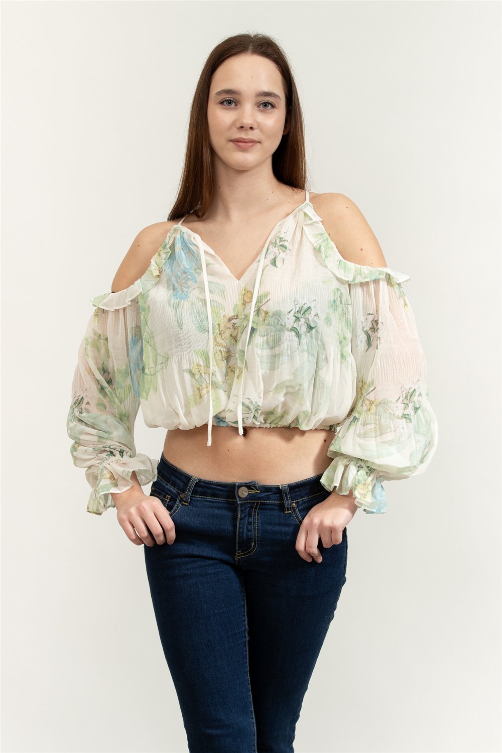 Guess  Emily Kadın Peplum Bluz Çok Renkli