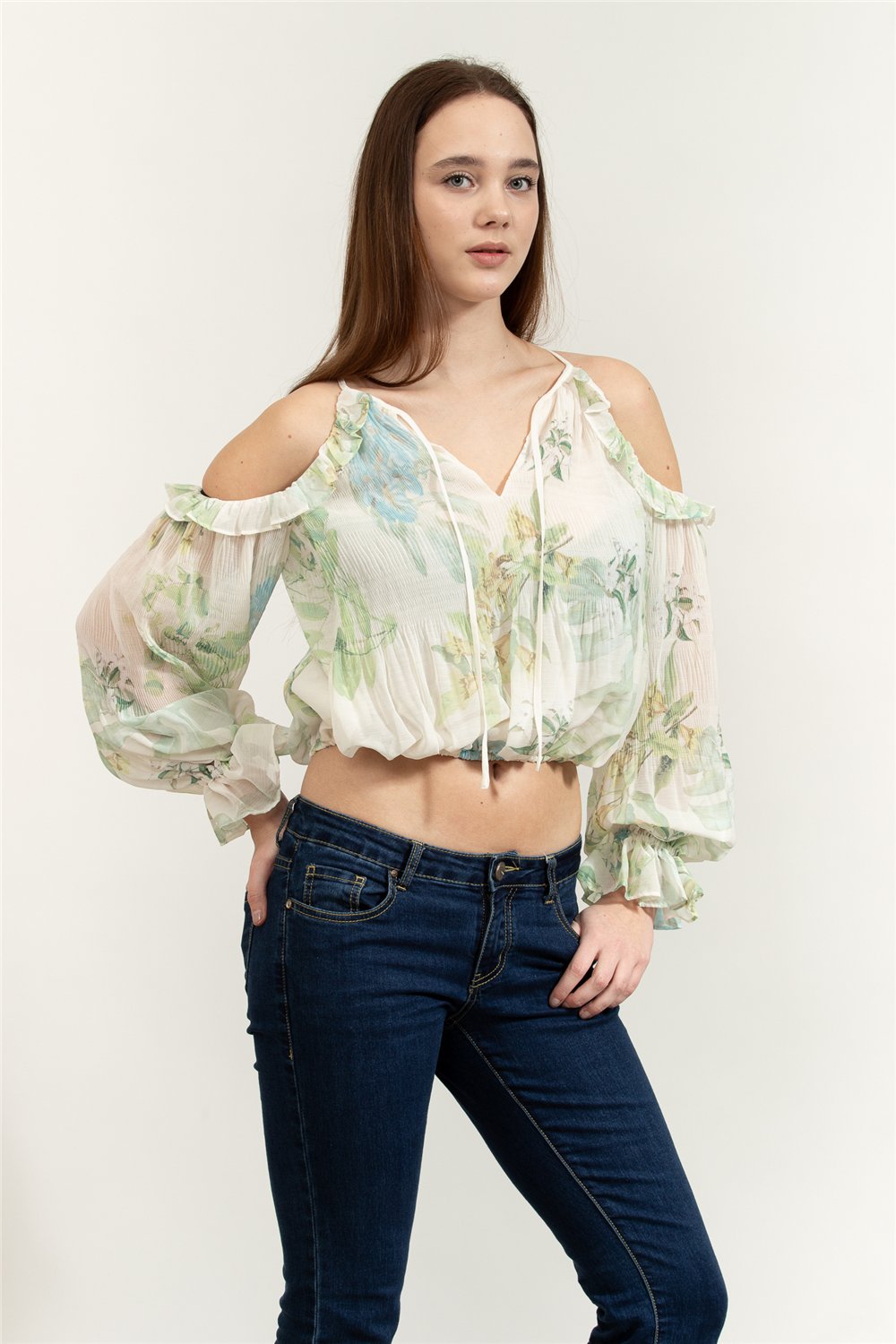 Guess  Emily Kadın Peplum Bluz Çok Renkli