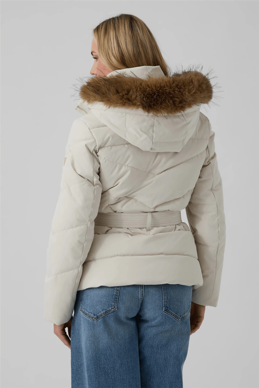 Guess Fatema Kadın Şişme Mont Krem