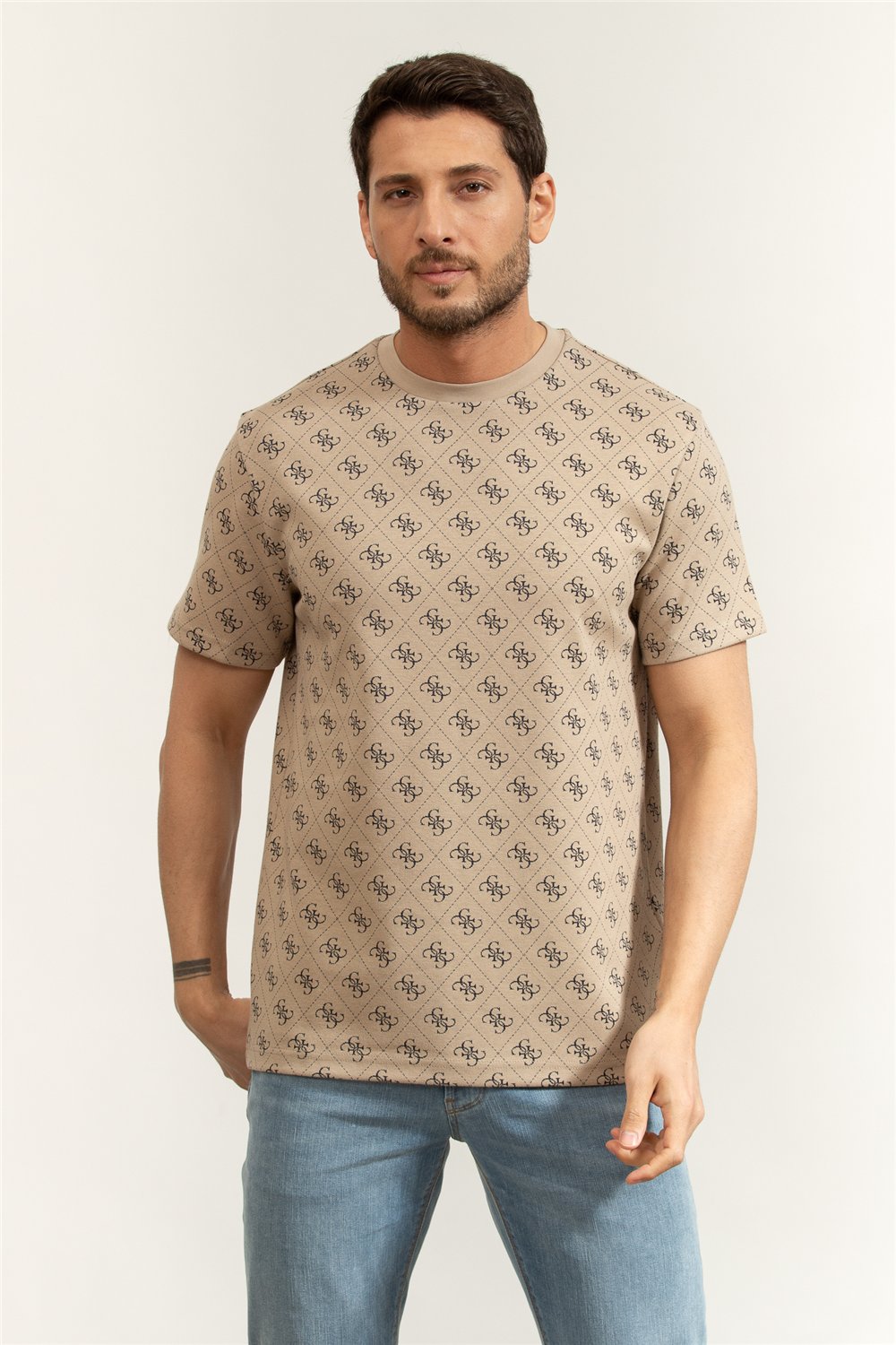 Guess Jacquard Erkek Triko