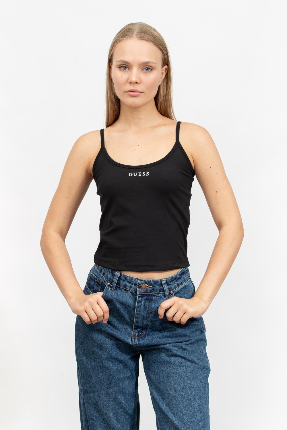 Guess Kadın Askılı T-Shirt Siyah