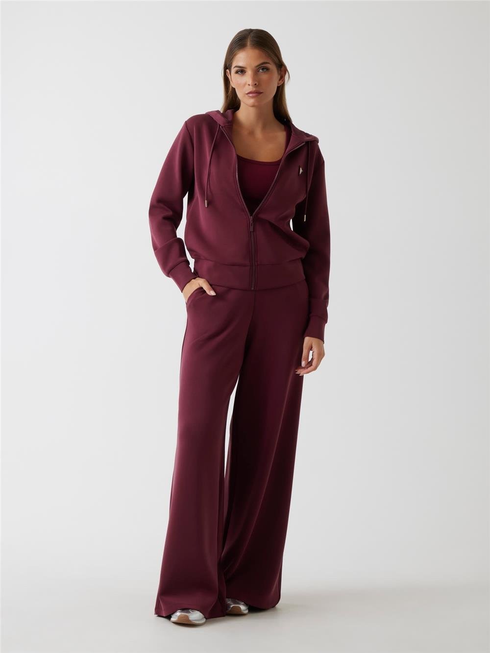 Guess Olympe Kadın Aktif Palazzo Fit Modal Karışımlı Scuba Eşofman Altı