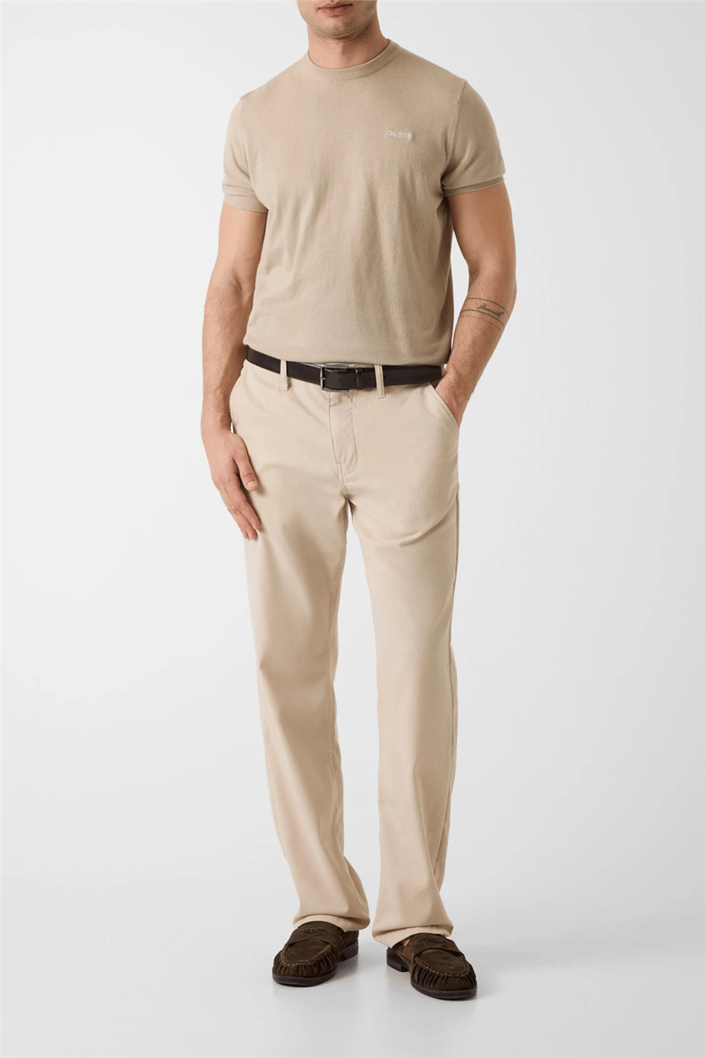 Guess Paolo Erkek Regular Fit Pantolon Kahverengi