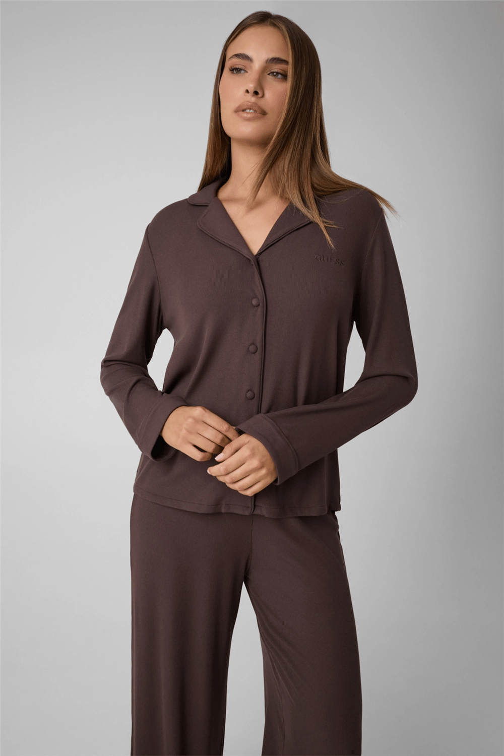 Guess Penelope Kadın Modal Pijama Takımı Kahverengi
