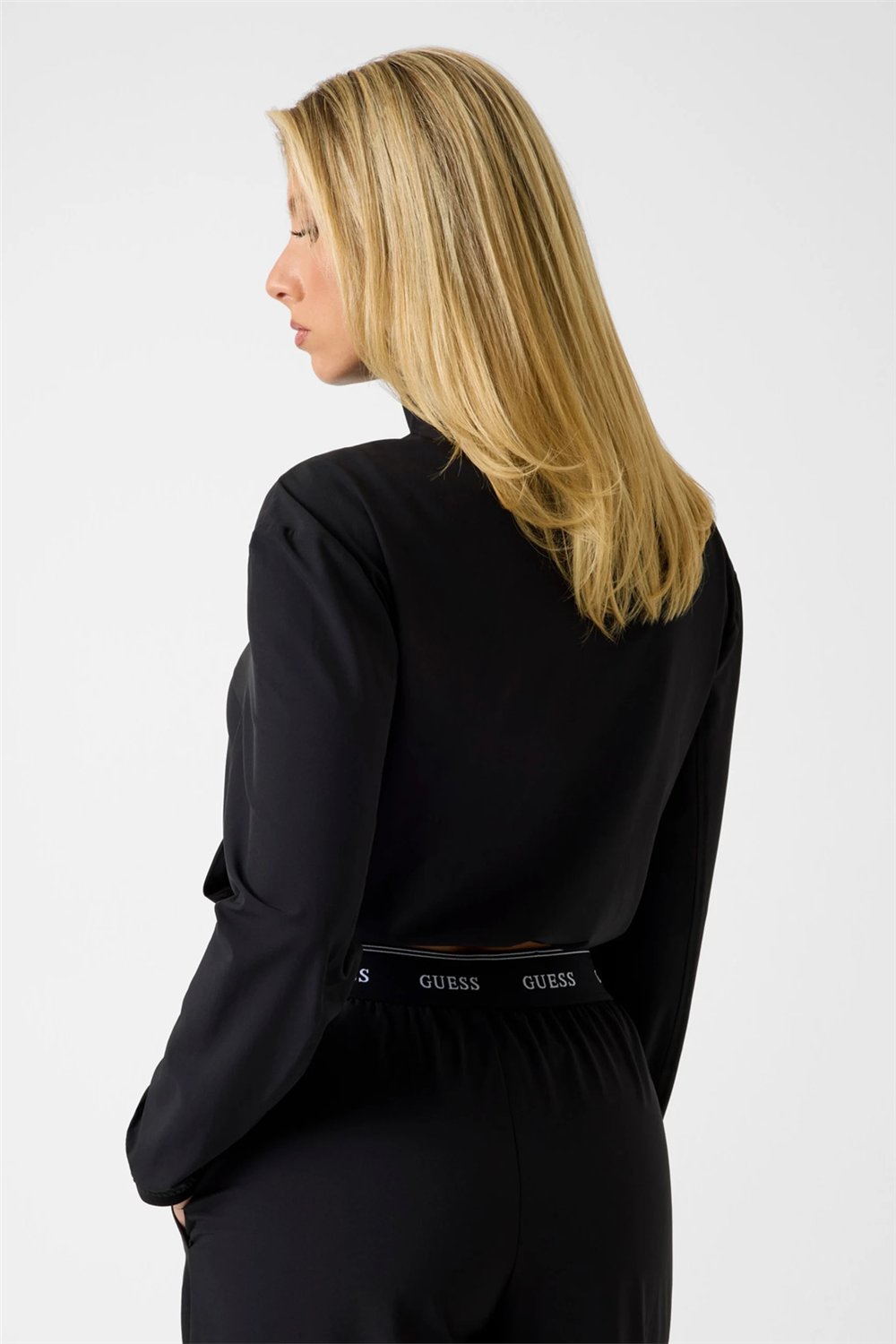 Guess Selene Kadın Aktif Fermuarlı Sweatshirt Siyah