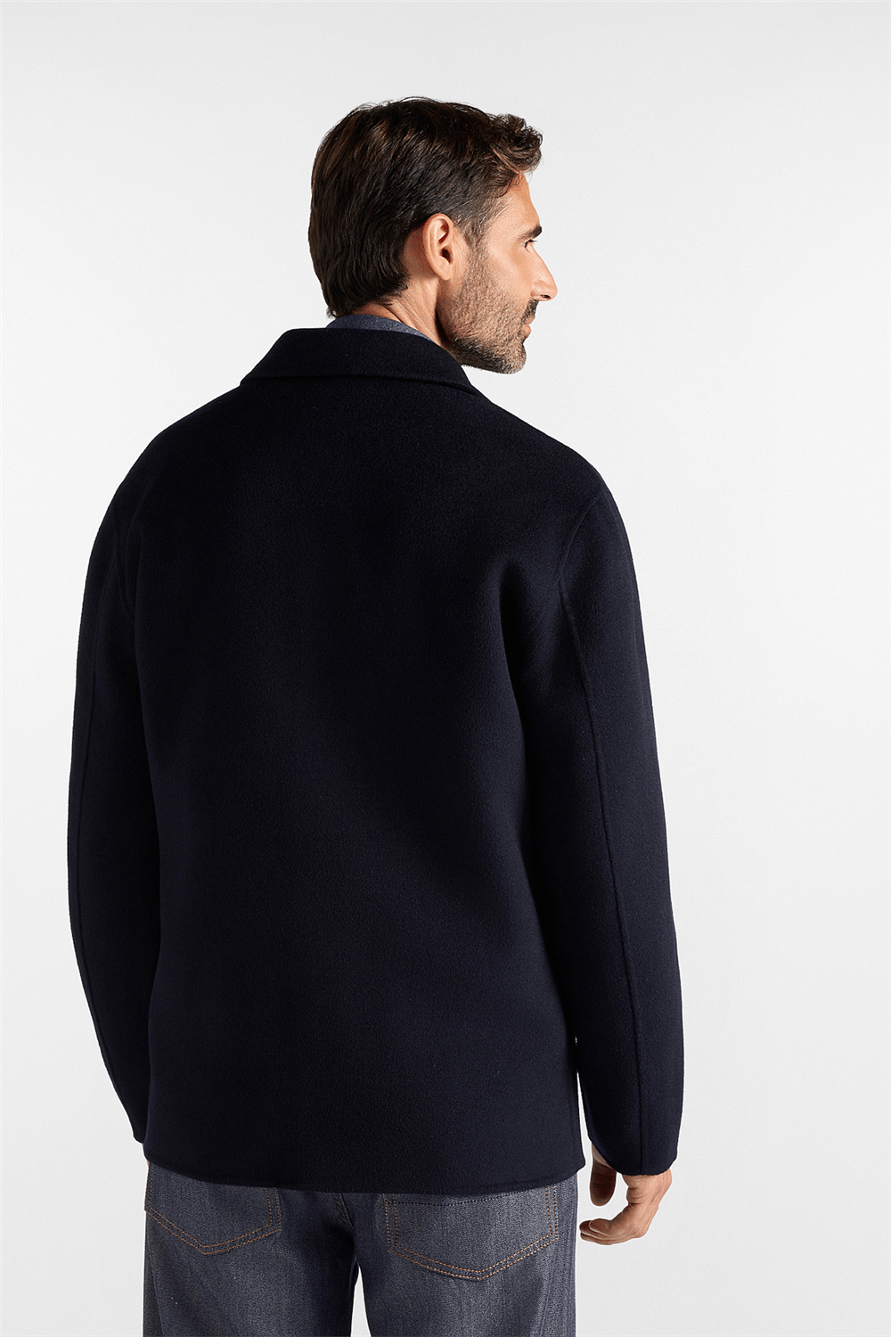 Harmont Blaine Overshirt In Lana Erkek Mont Lacivert