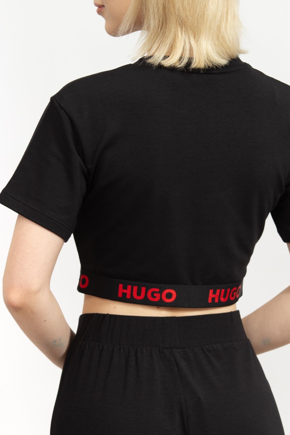 Hugo Kadın Bisiklet Yaka T-Shirt Siyah