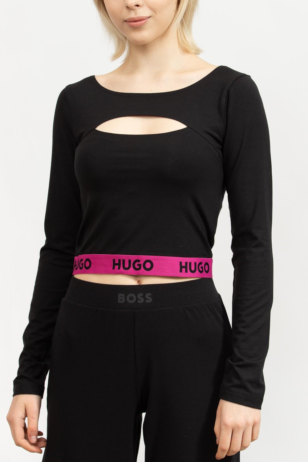Hugo Kadın Uzun Kollu T-Shirt Siyah