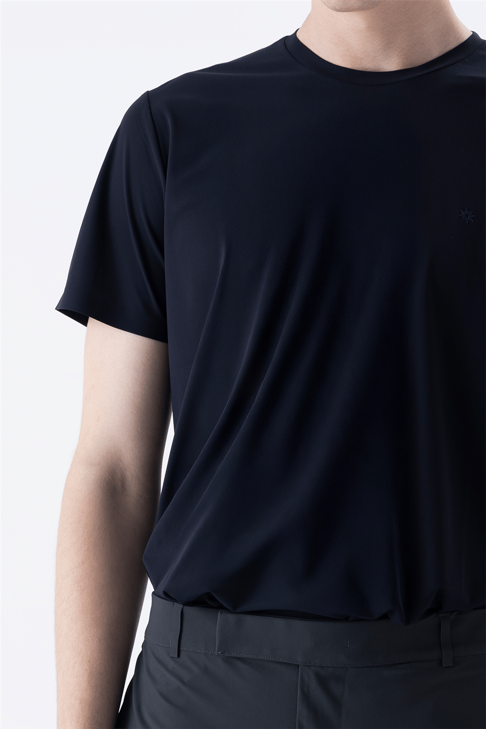 ISAORA Erkek Bisiklet Yaka T-Shirt Lacivert