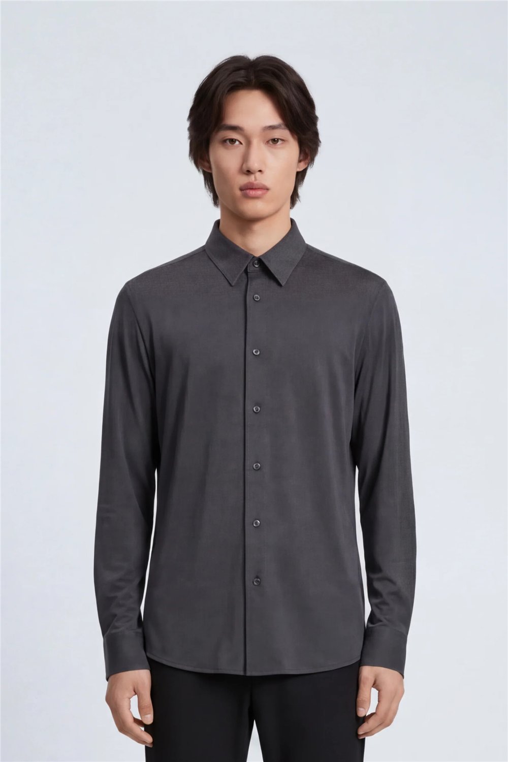 Isaora Extra Light Tech Shirt LS Regular Erkek Gömlek Gri