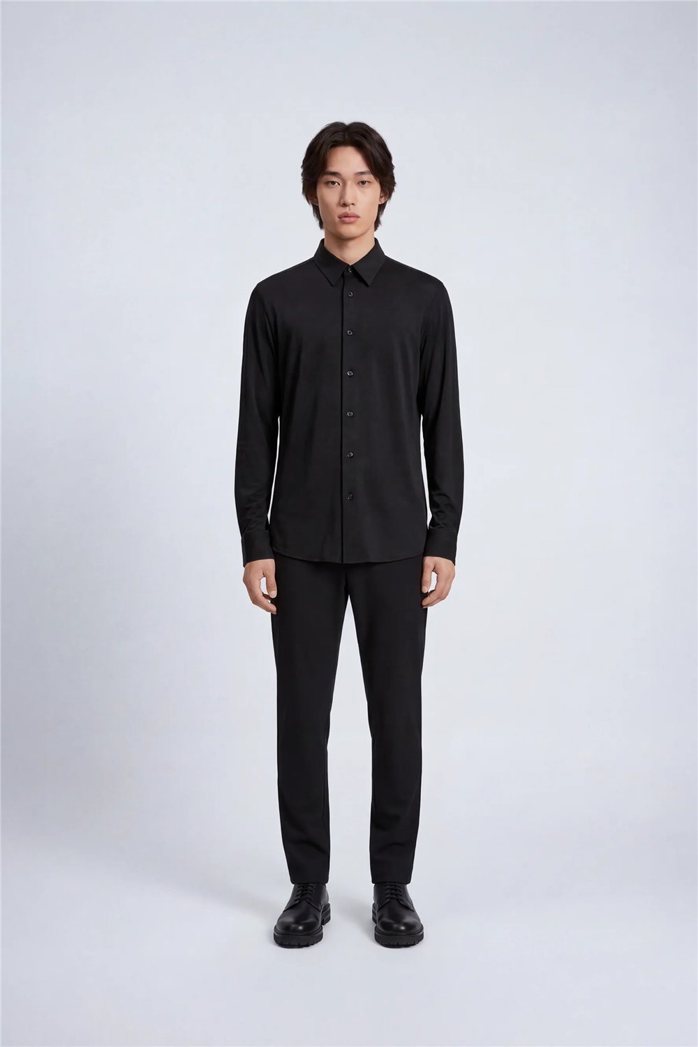 Isaora Extra Light Tech Shirt LS Regular Erkek Gömlek Siyah