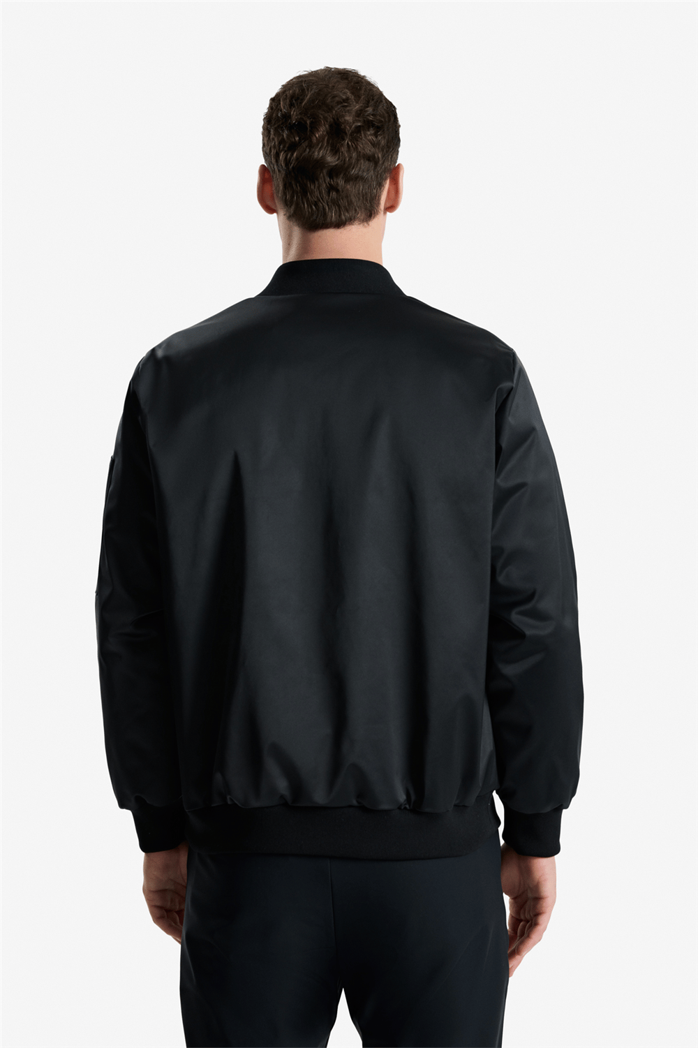 Isaora Satin Bomber Erkek Bomber Mont Siyah