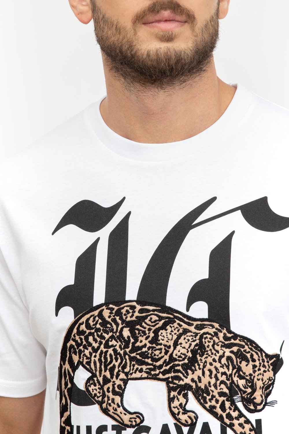 Just Cavalli Erkek Bisiklet Yaka T-Shirt Beyaz