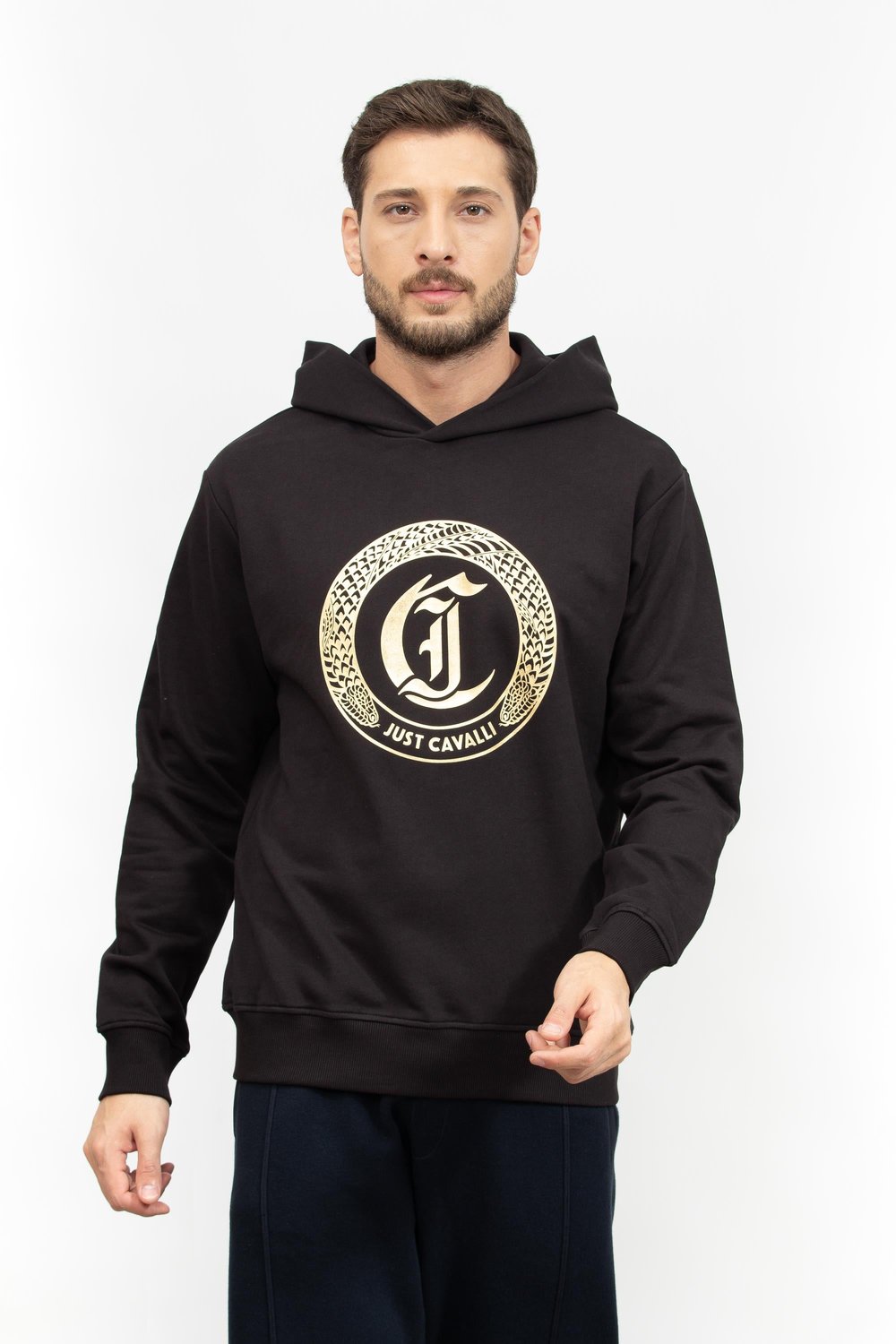 Just Cavalli Erkek Kapüşonlu Sweatshirt Siyah