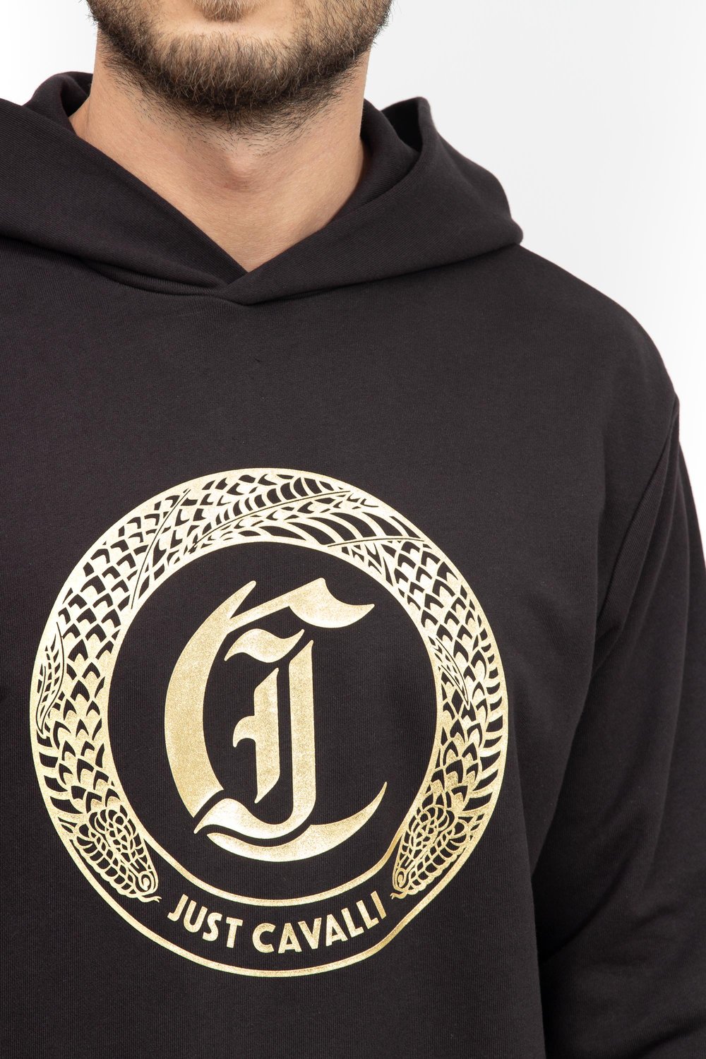 Just Cavalli Erkek Kapüşonlu Sweatshirt Siyah