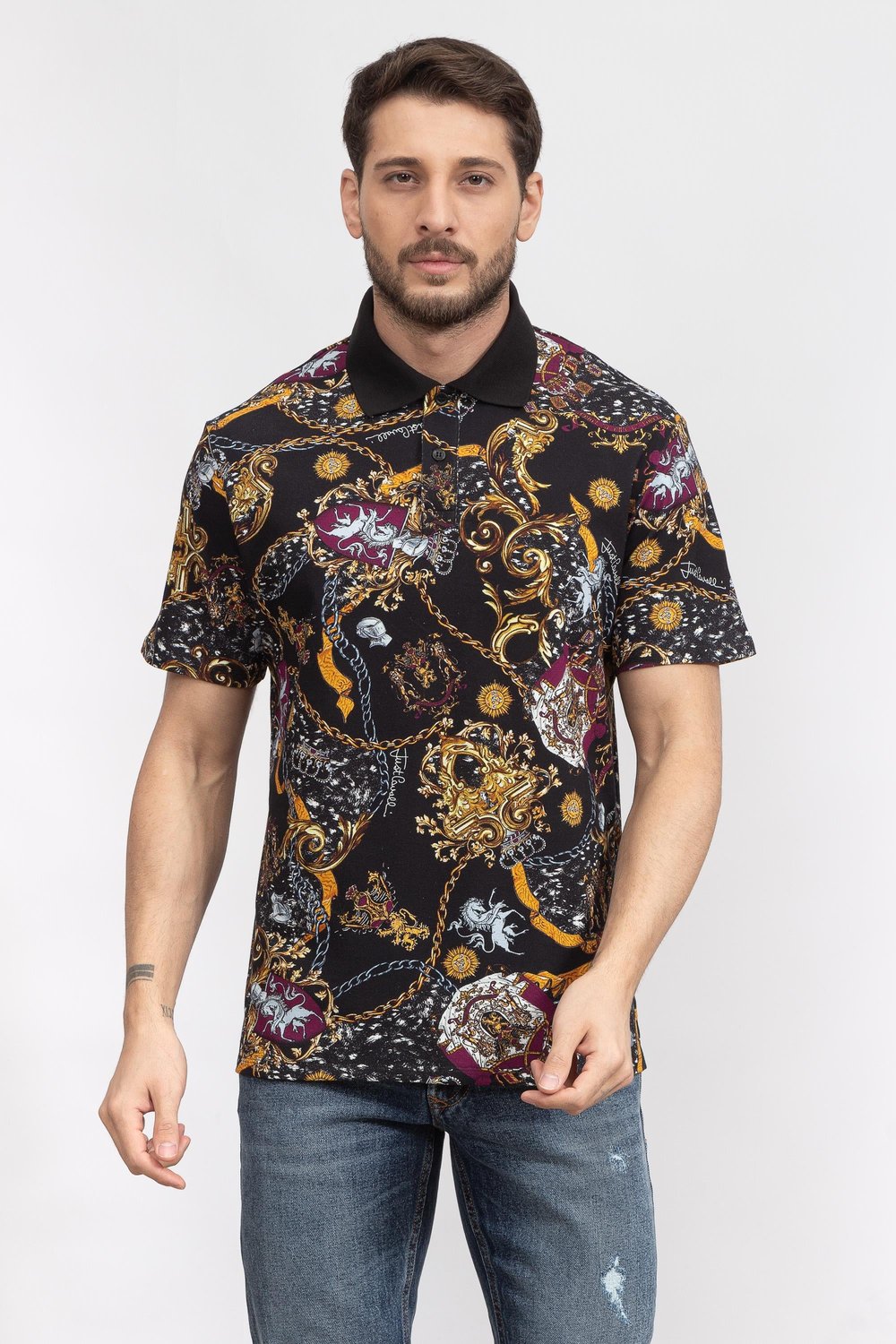 Just Cavalli Erkek Polo Yaka T-Shirt Siyah