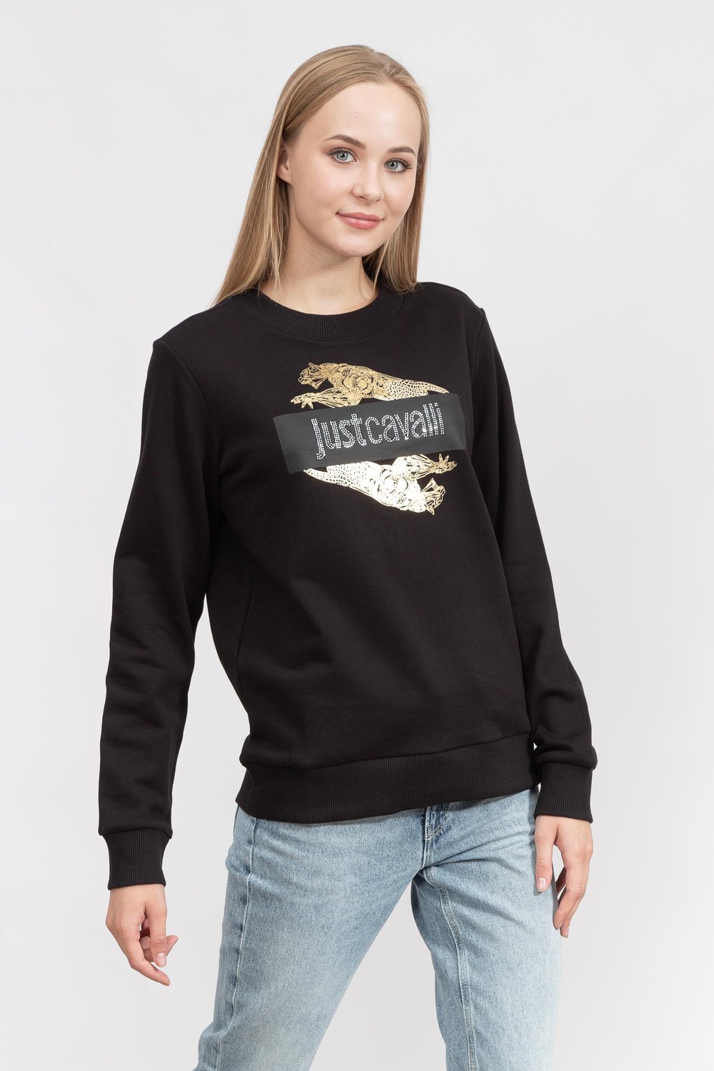 Just Cavalli Kadın Bisiklet Yaka Sweatshirt Siyah