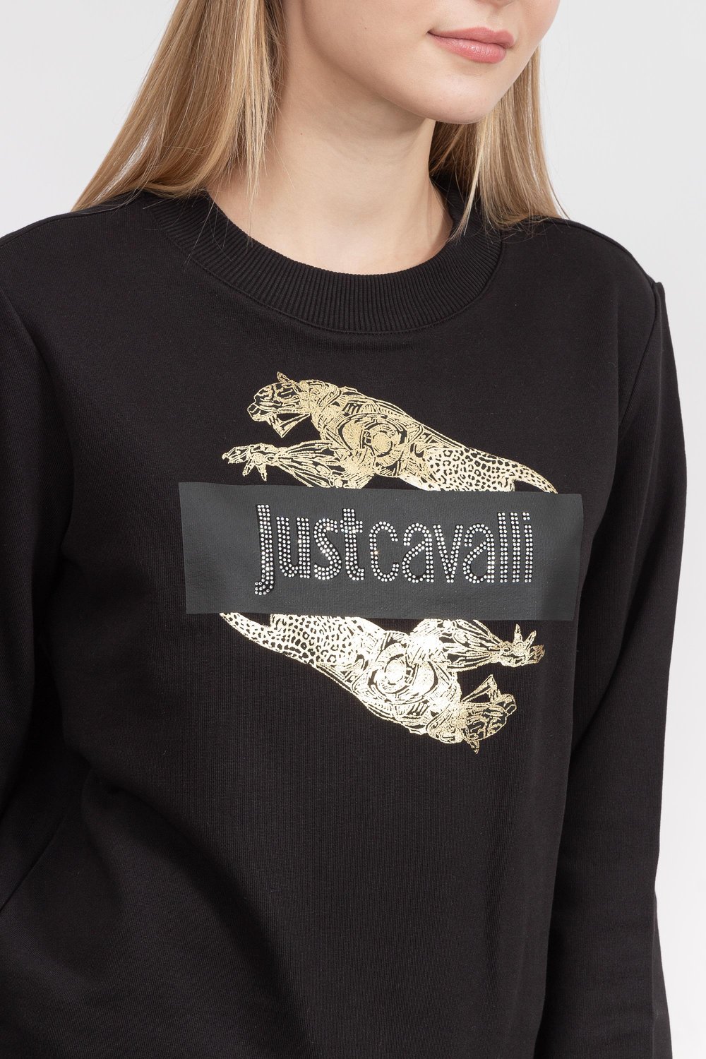 Just Cavalli Kadın Bisiklet Yaka Sweatshirt Siyah