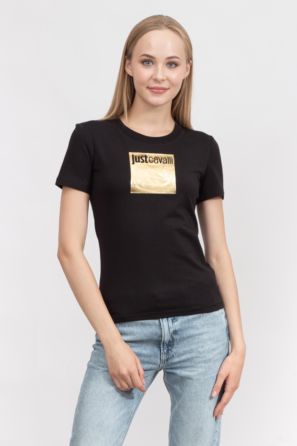 Just Cavalli Kadın Bisiklet Yaka T-Shirt Siyah