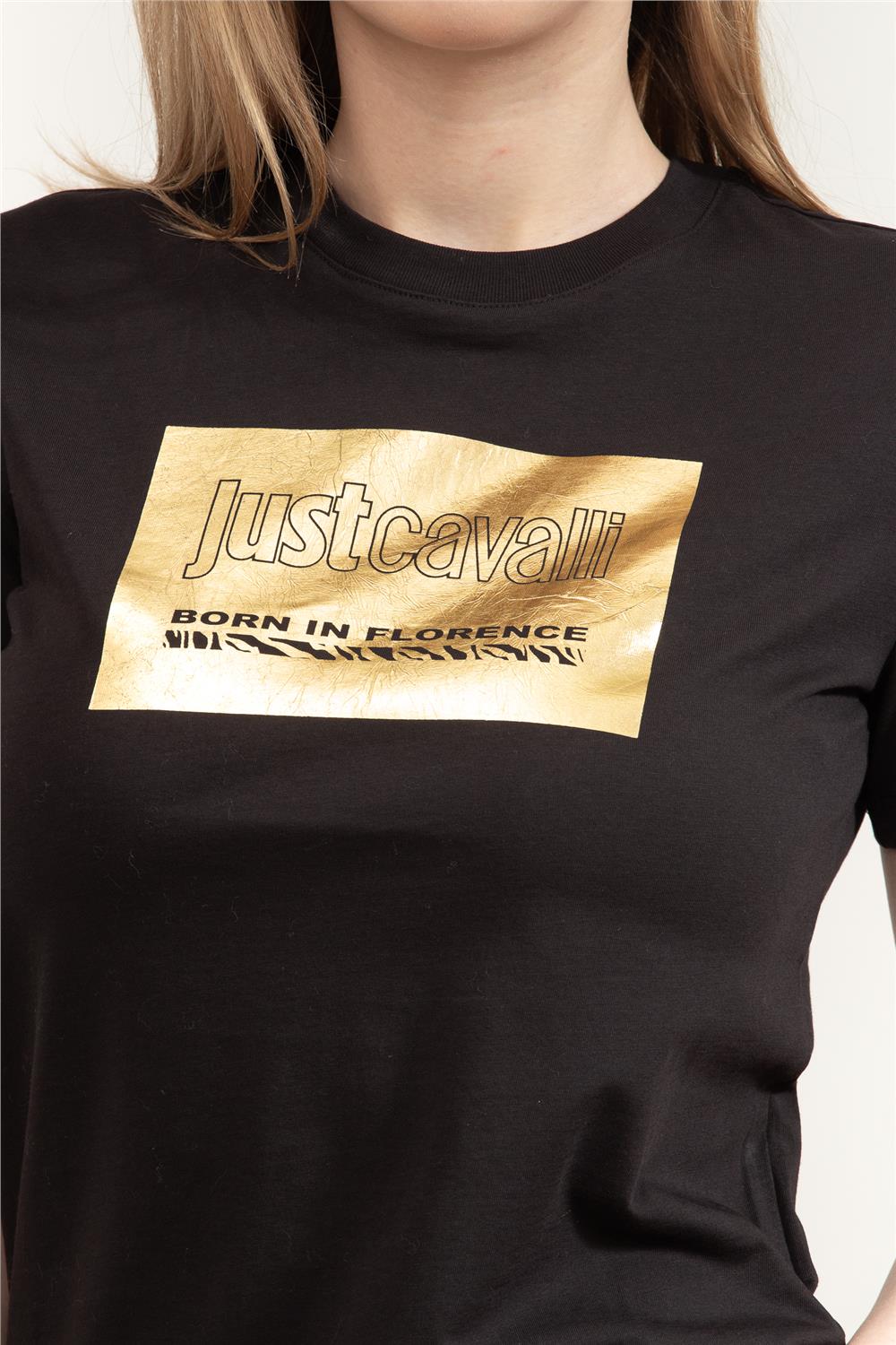 Just Cavalli Kadın Bisiklet Yaka T-Shirt Siyah